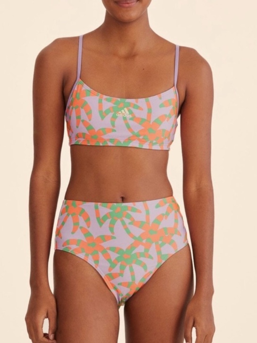 Farm Rio x Adidas Vibrant Palm Print Bikini Set XL NWT
